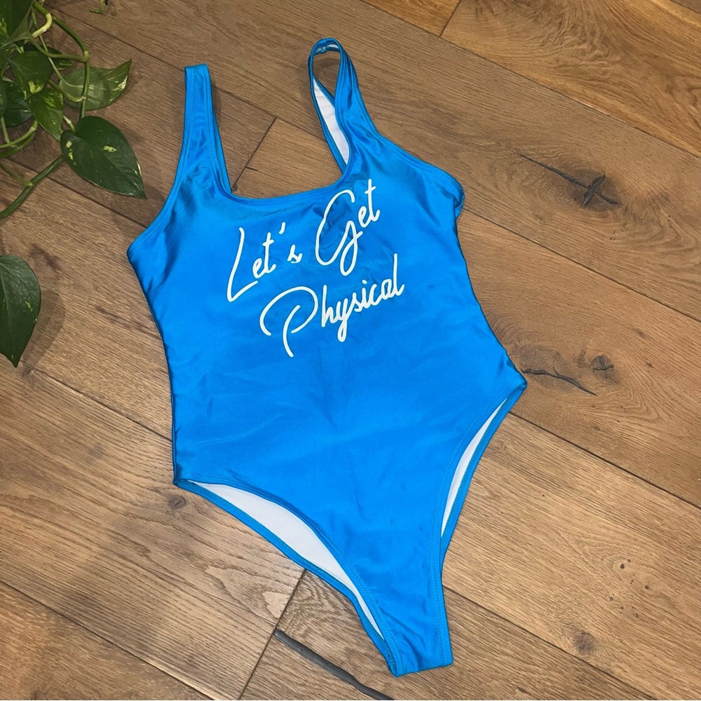 Let’s Get Physical Blue One-Piece Swimsuit New M